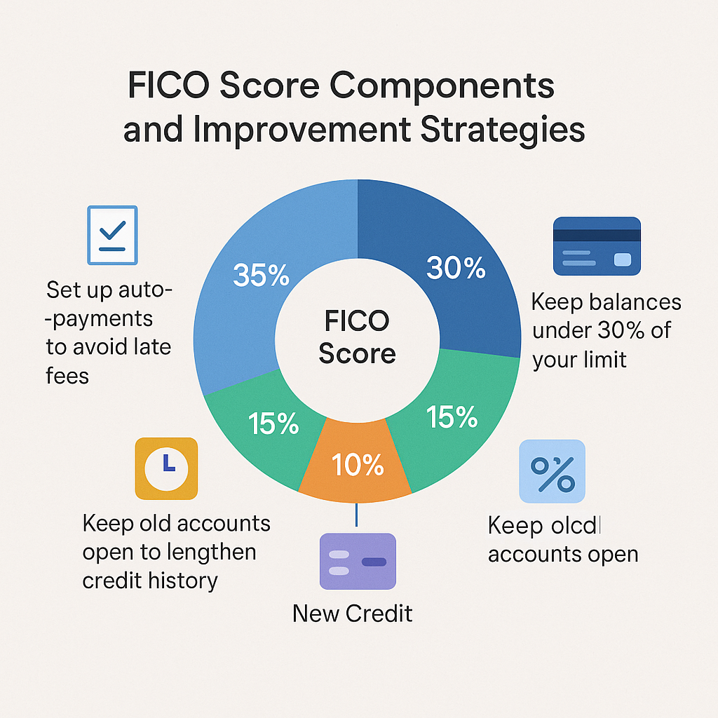 FICO factors chart and utilization example